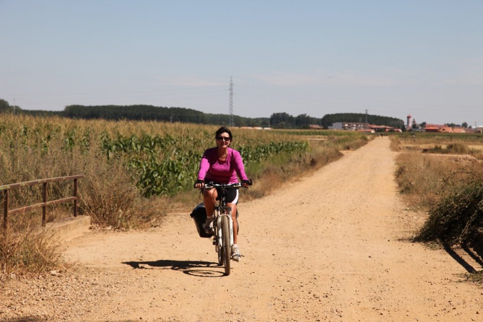 Cyclist along Camino