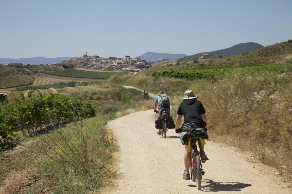Cycling on Camino path
