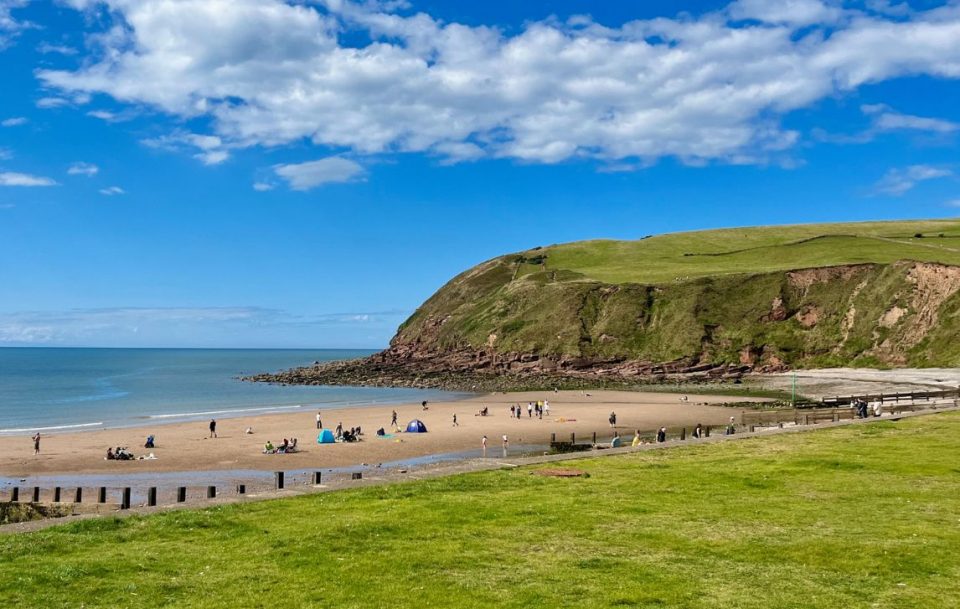 A stunning beach on the Coast to Coast walk.