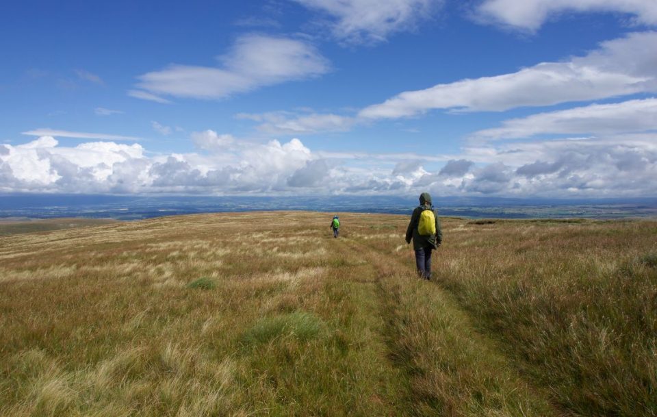 A hiker on the Coast to Coast walk.
