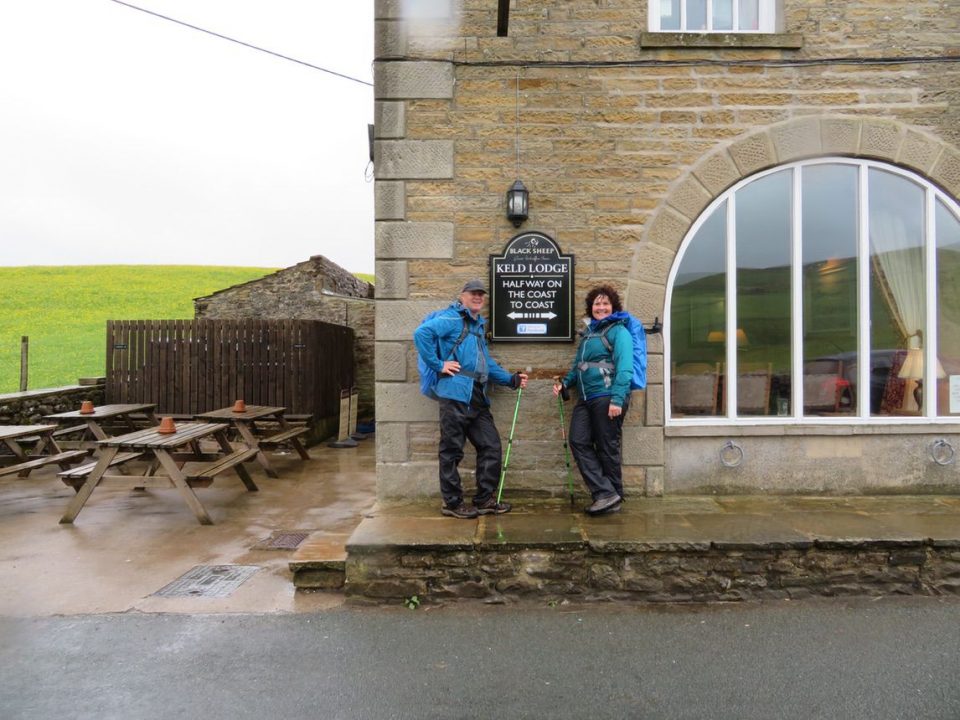 Hikers have a rest on the Coast to Coast walk. UK.