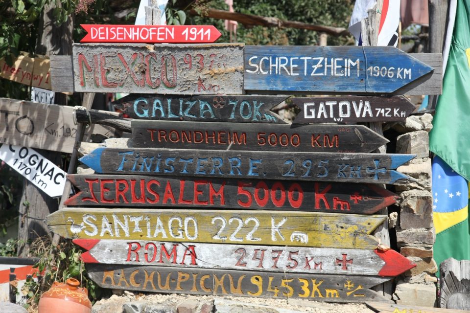 Signs along the Camino de Santiago