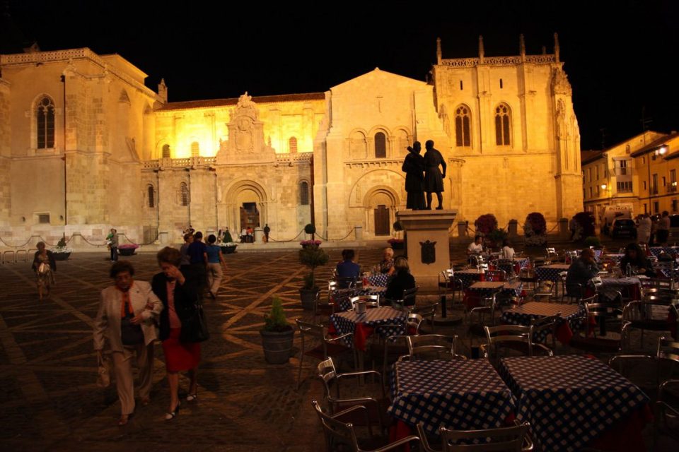 Night time courtyard dining
