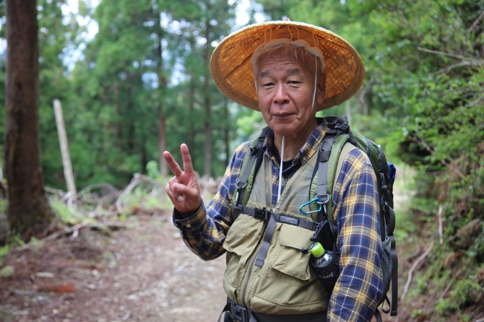 Japanese man wearing traditional Japanese hat