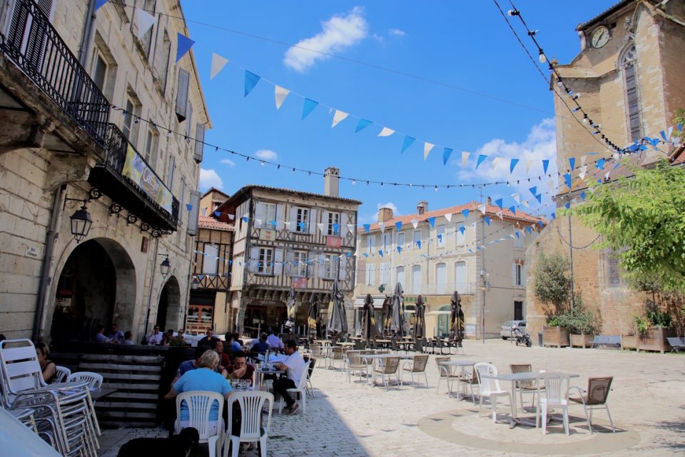 French city square in town