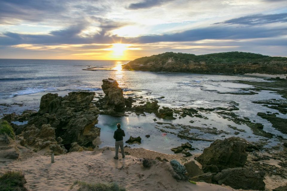 Rocky coastline along the Mornington Peninsula