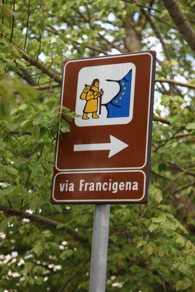 Via Francigena sign for walkers