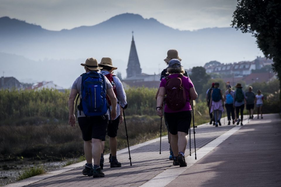 walkers on Camino, Portugal