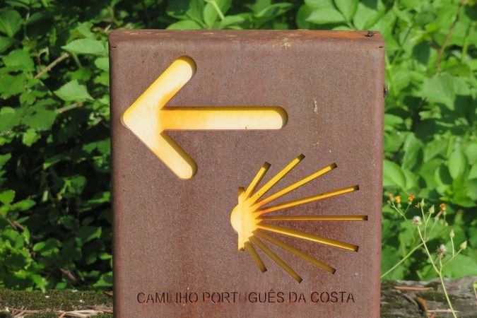 Sign marker along the Portuguese Coastal Camino