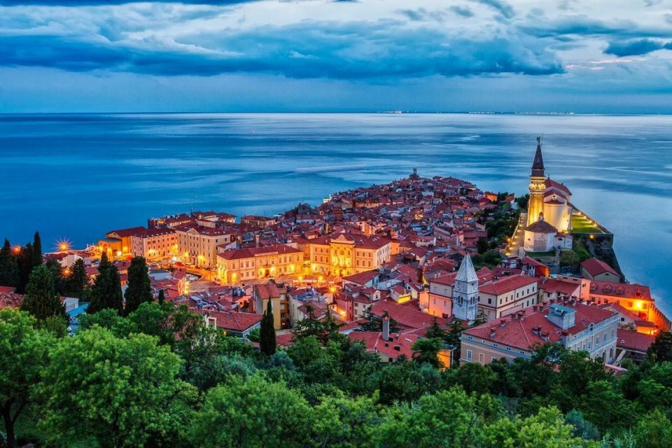 Slovenia scenery at night