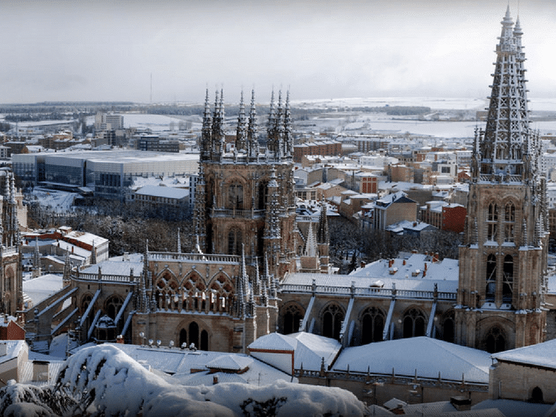 Burgos cathedral in winter
