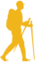 Yellow hiker icon