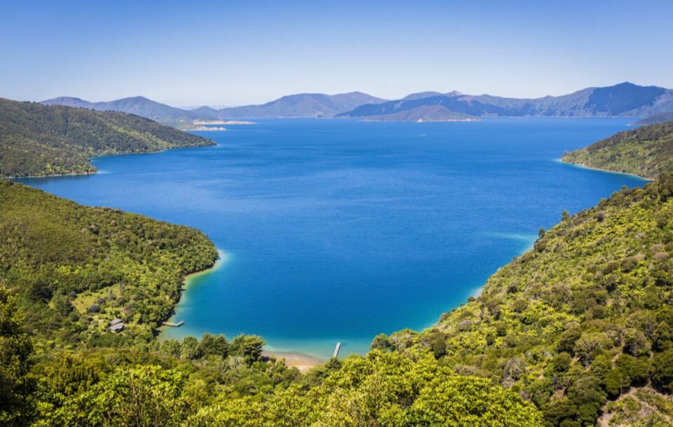 Queen Charlotte Track Aerial view