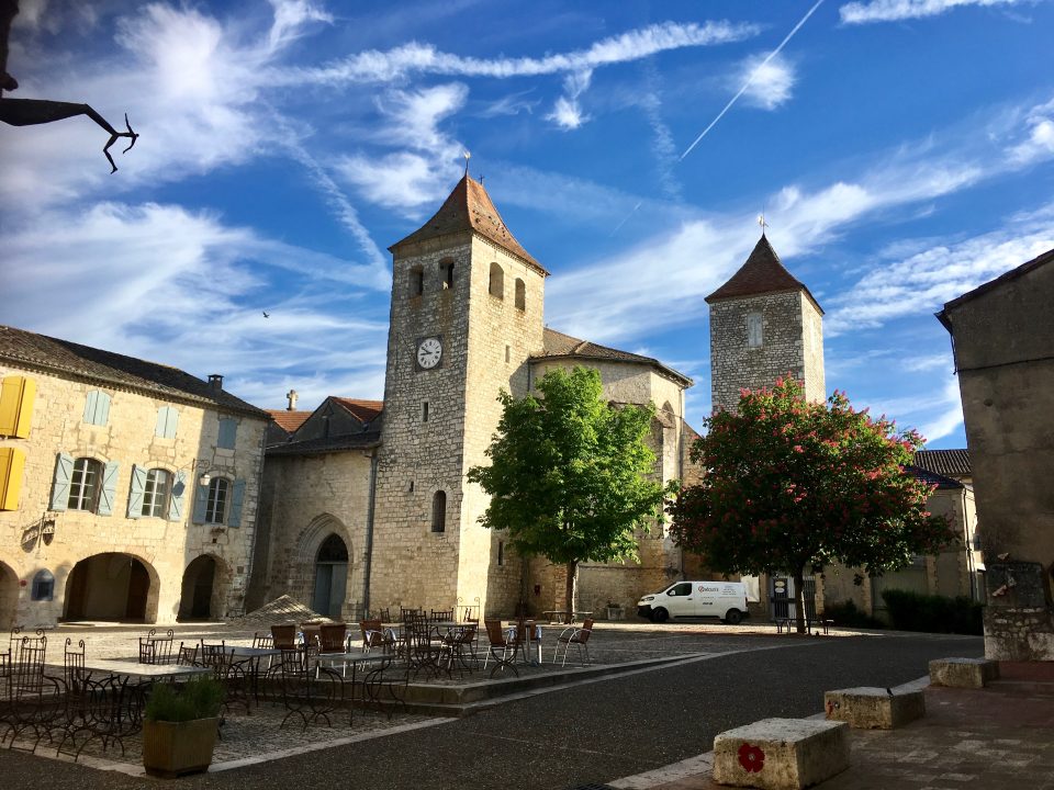 A medieval square in one of the most beautiful villages of France