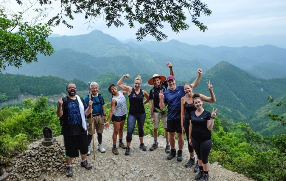 Group of hikers along the Kumano Kodo