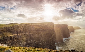 Cliffs of Moher, Ireland, XXXL panorama Cliffs of Moher, County Clare, Ireland, The Burren, Europe are one of Ireland's top touristic attractions. The maximum height of Cliffs is 214 m, lenght 8 km.