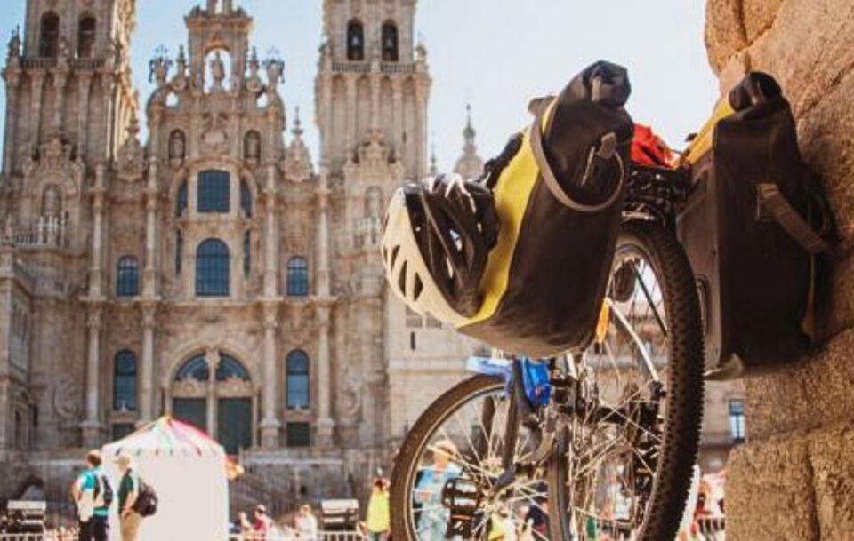 Camino de Santiago bike with pannier