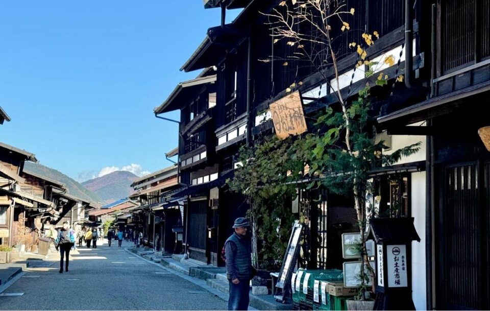 Buildings along the famous trail -Nakasendo Way, Japan.