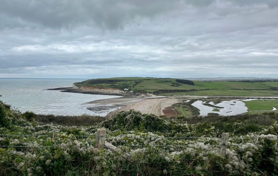 Moody sky and stunning beach on the South Downs Way.
