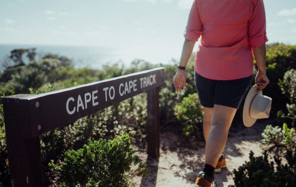 Cape to Cape Track WA Walker and sign