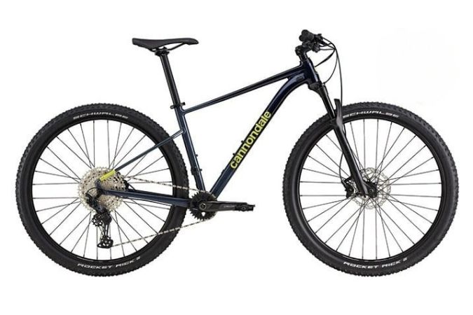Mountain bike, Camino de Santiago, Spain Mountain bike for cycling the Camino. Cannondale branding is clearly visible on the frame.