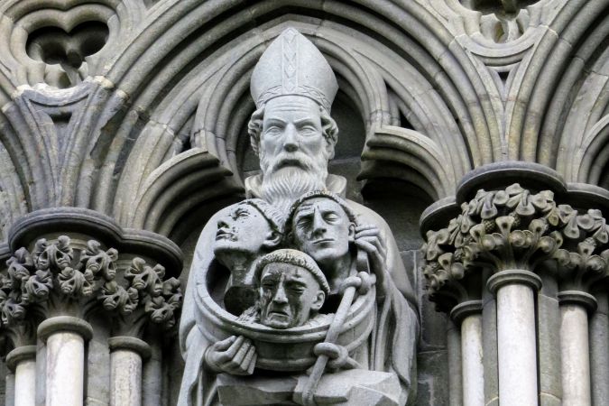 Sculptured exterior of Nidaros Cathedral, Norway