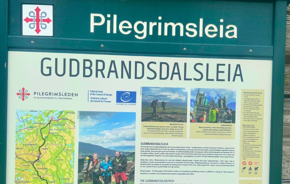 Information Board on St Olav's Way, Norway.
