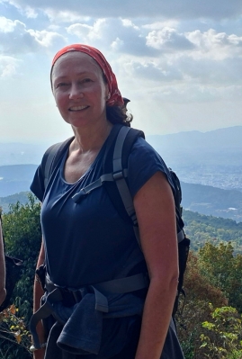 Portrait of Louise Virgato on Japan's Kumano Kodo trail