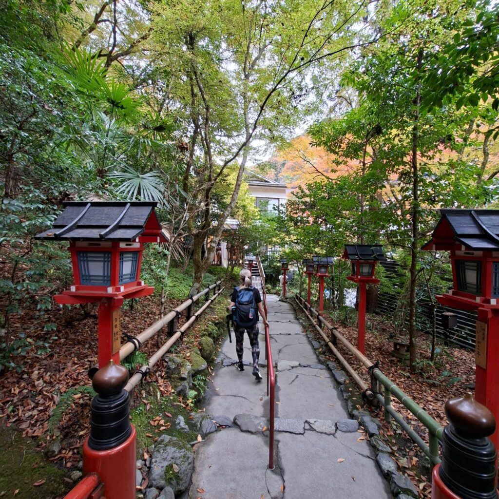 hiker along the trails in Kyoto, Japan