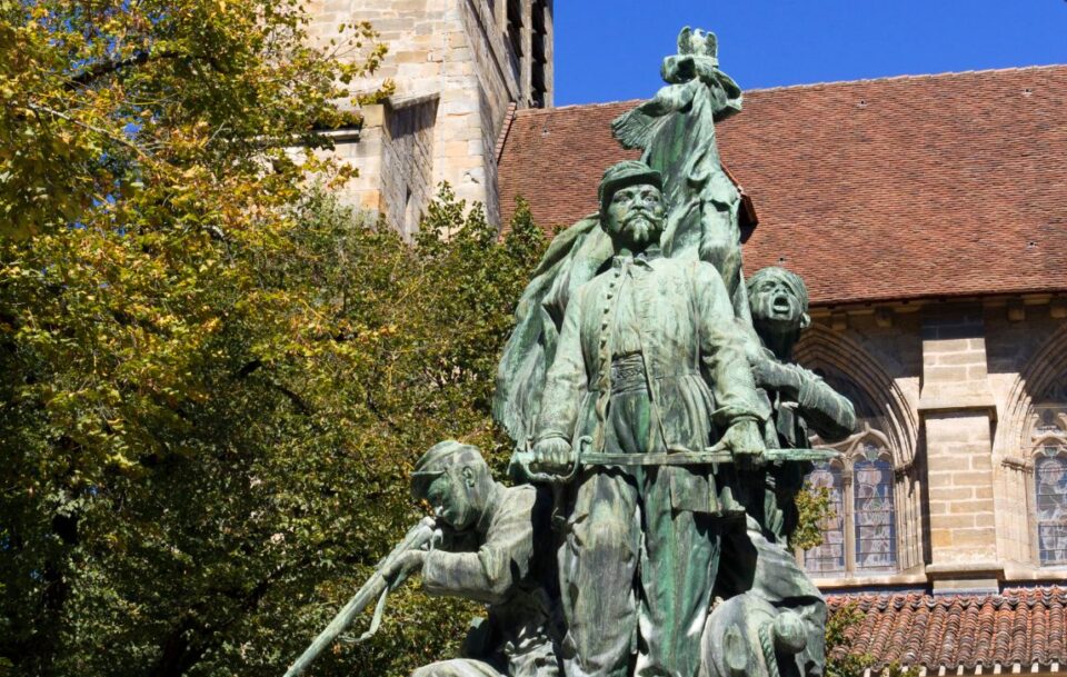 Statue in Figeac, France.