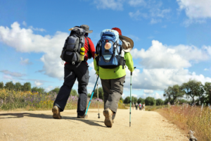 Two walkers on Camino de Santiago